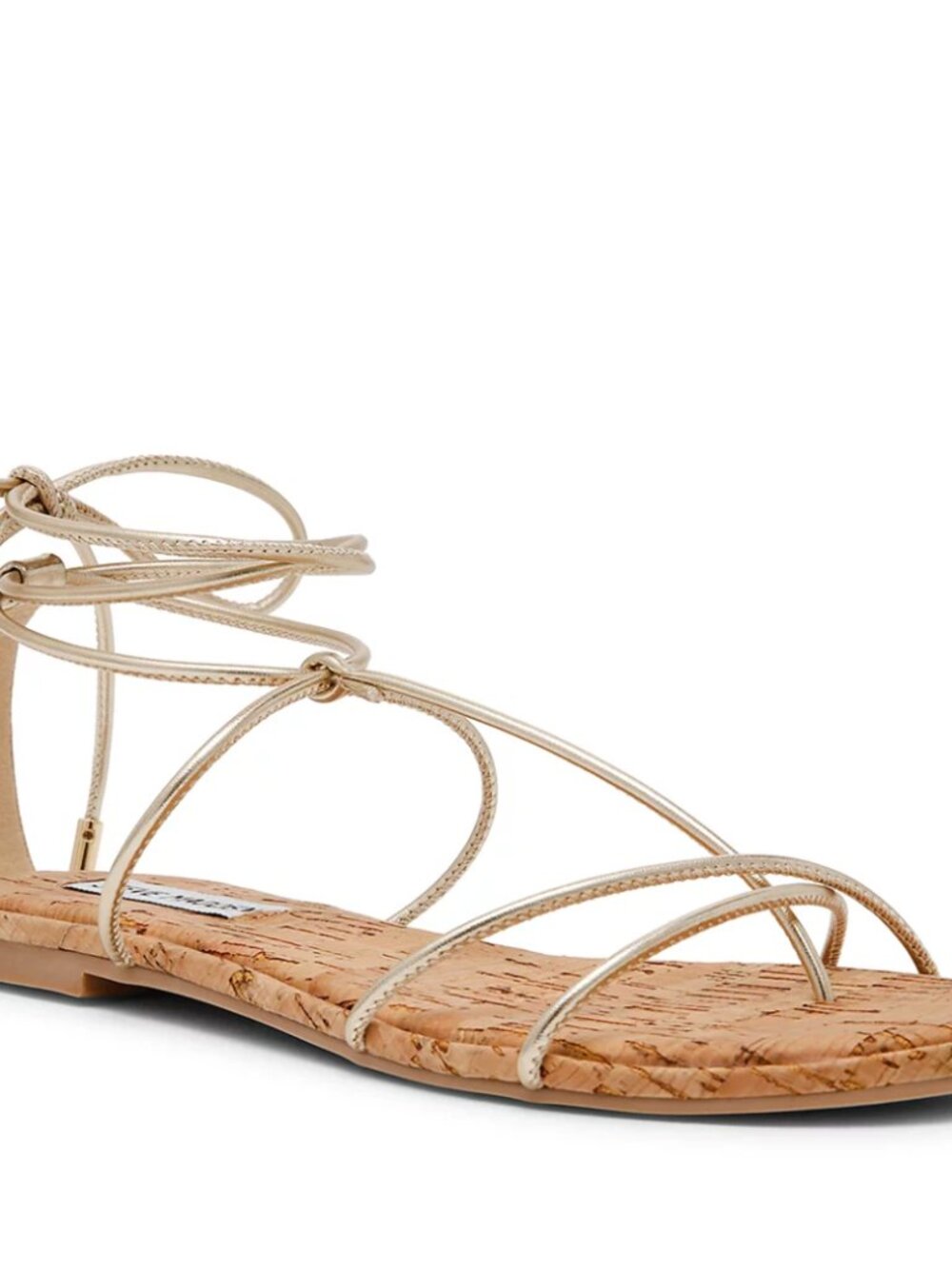 NWT Steve Madden Women's Myrtle Lace-Up Flat Sandals Gold